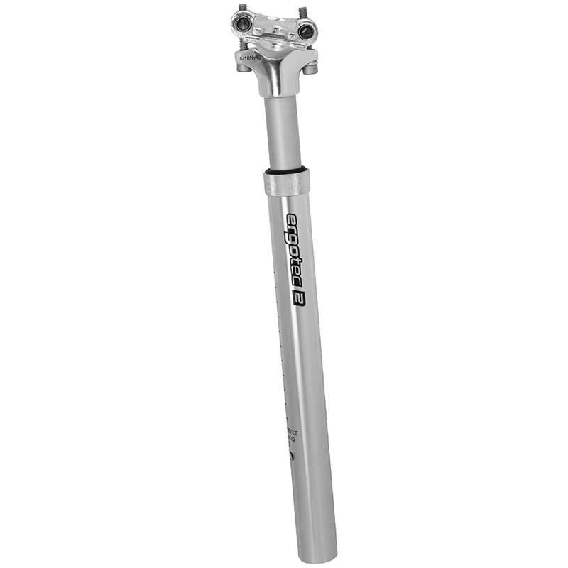 Telescopische verende zadelpen Ergotec SP-5.0 ø27.2 mm / 350 mm - zilver-0