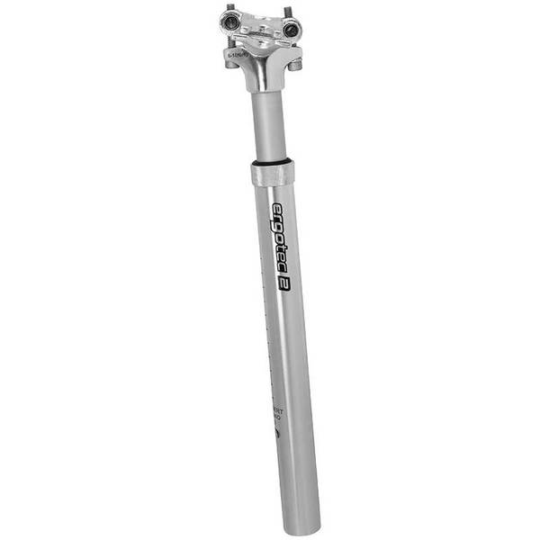 Telescopische verende zadelpen Ergotec SP-5.0 ø27.2 mm / 350 mm - zilver
