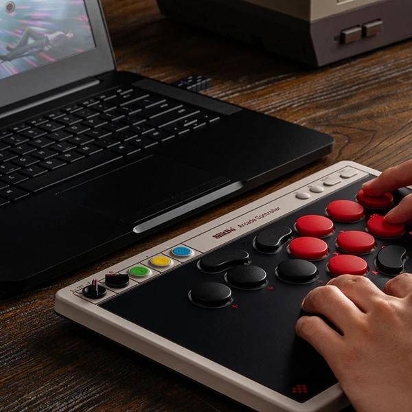 8bitdo arcade controller (grijs rood, 2.4 ghz bluetooth usb, nintendo switch 1 + 2, pc) 69226215076116922621507611-4