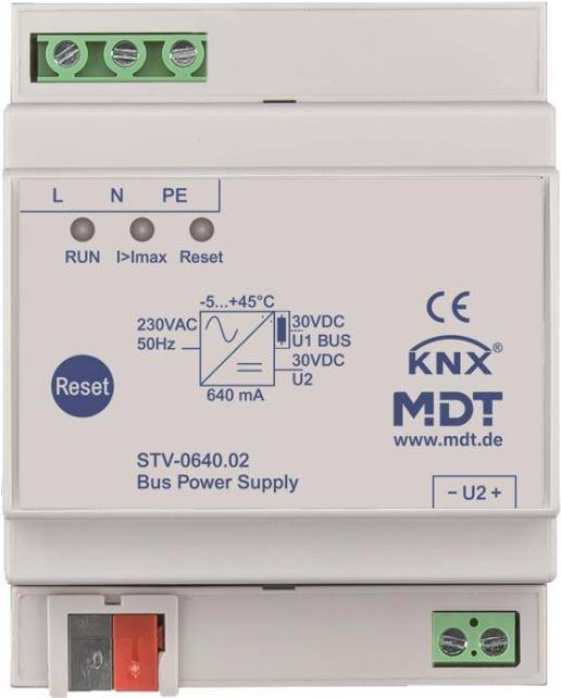 MDT Busvoedingsbron 4TE DIN Rail 640 mA (STV-0640.02) 6TE 640mA-0