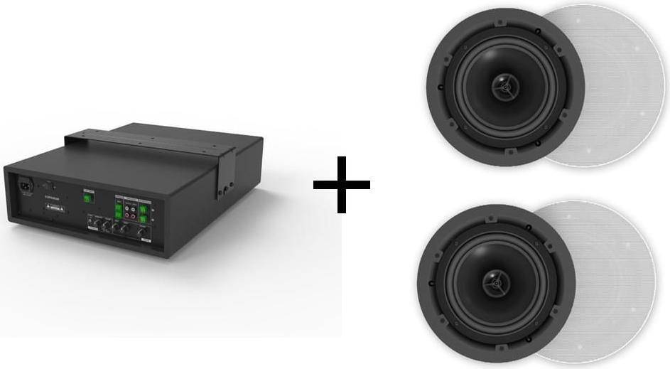 VivoLink - Audiopack Subwoofer 8" 50W + 2 x Plafondluidsprekers AUDIOPACK2-0