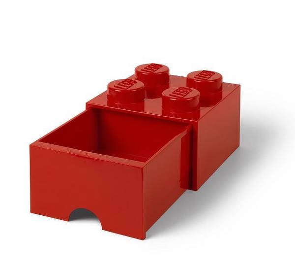 LEGO Opbergblok Lade 4 Rood met 4 Noppen 40051730