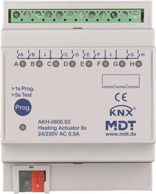 MDT AKH-0800.03 Verwarmingsactuator 8-voudig 24-230 V 8-fold 4TE 24-230VAC-0