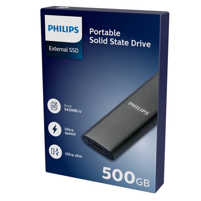SSD Philips External 500 GB Ultra Speed Space Grey-1