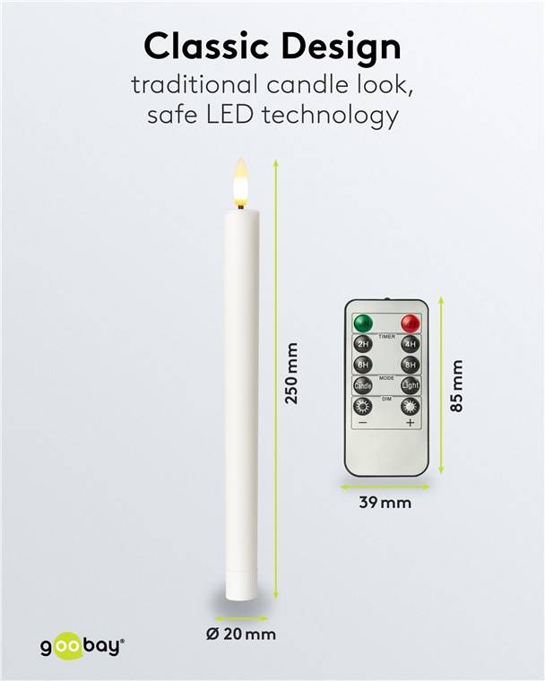 Goobay LED-kaarsenset | 5 stuks | afstandsbediening | wit | IP20-3