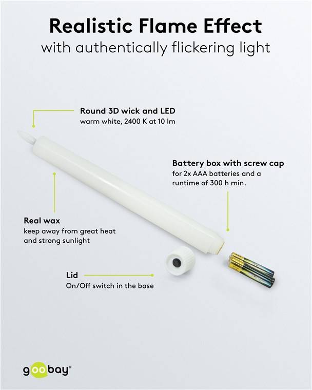 Goobay LED-kaarsenset | 5 stuks | afstandsbediening | wit | IP20-4