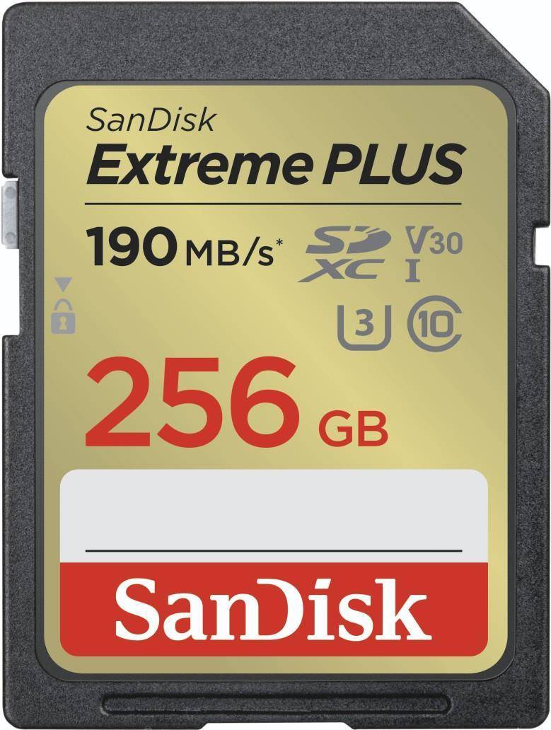 WESTERN DIGITAL - EXTREME PLUS 256GB SDHC GEHEUGENKAART - 190 MB/s - UHS-I KLASSE (SDSDXWV-256 G-GNCIN) 190MB/S 130MB/S-0