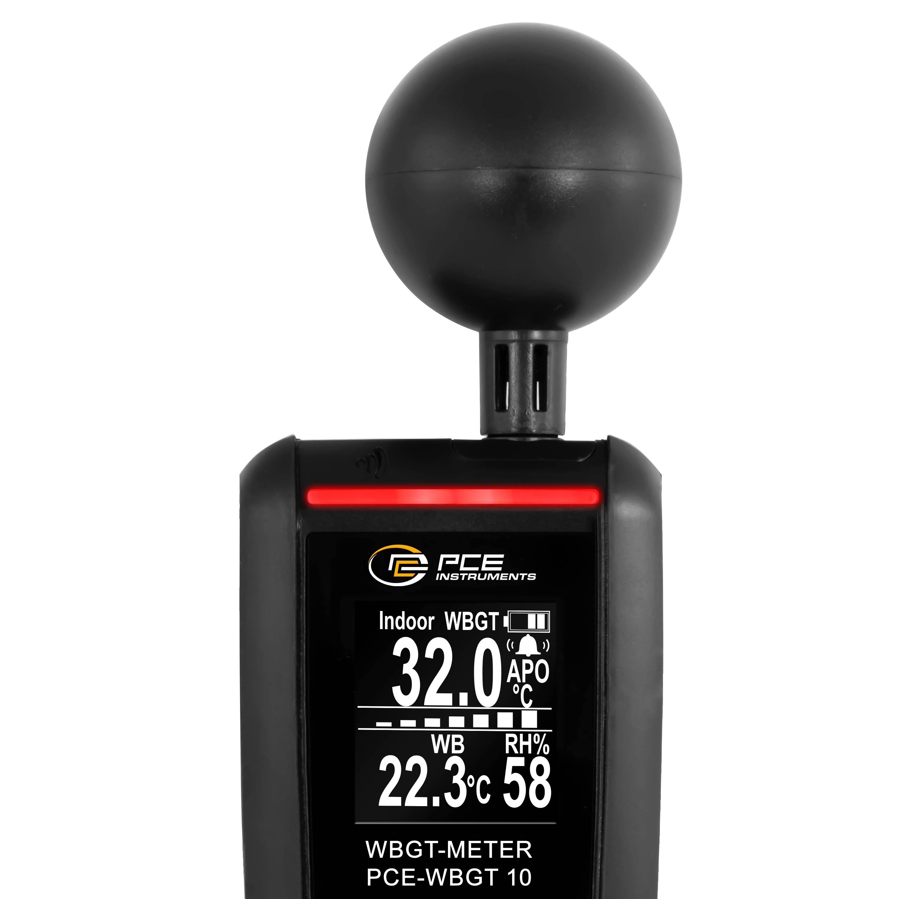 PCE Instruments PCE-WBGT 10 Datalogger voor luchtvochtigheid en temperatuur 0 % Hrel 100 % Hrel Datalogger functie-1