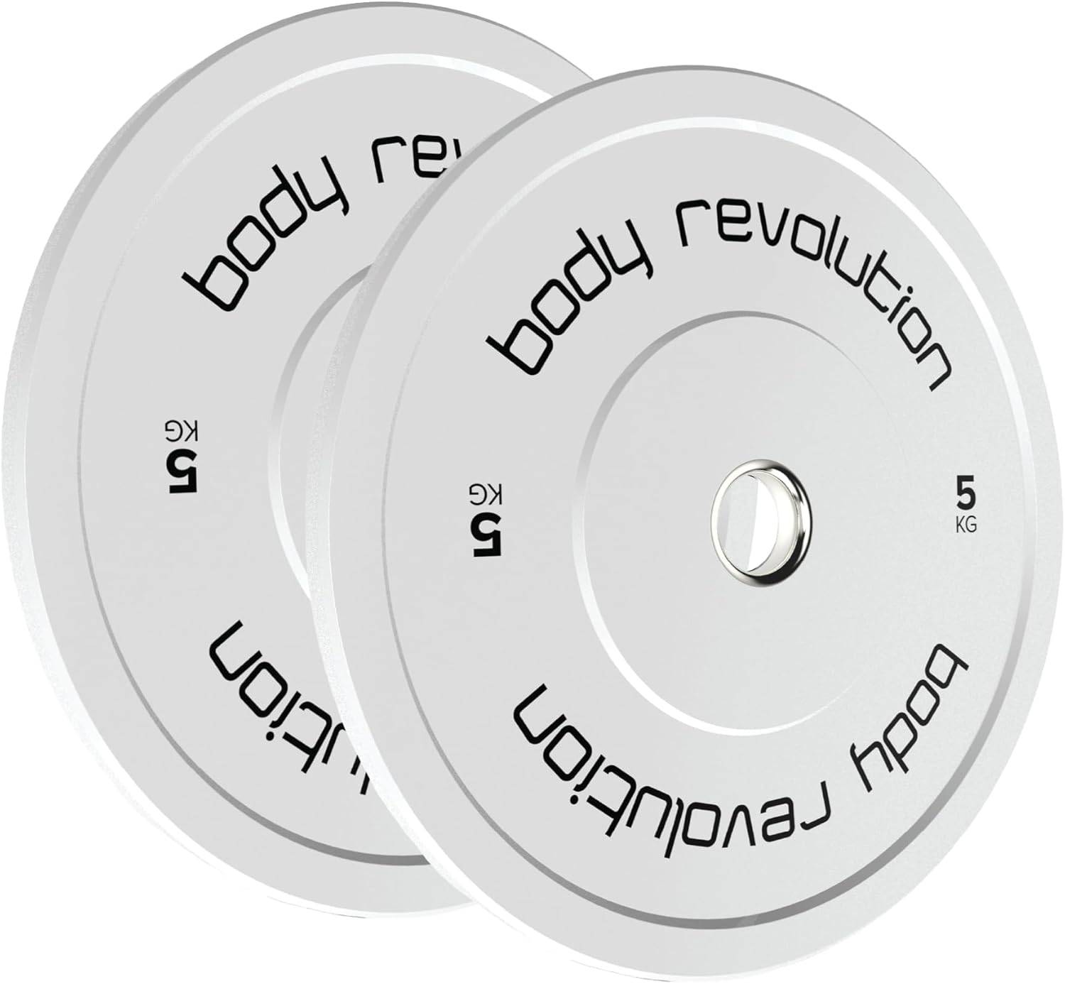 Body Revolution 2 x 5kg Olympische Halterschijven - Wit-0