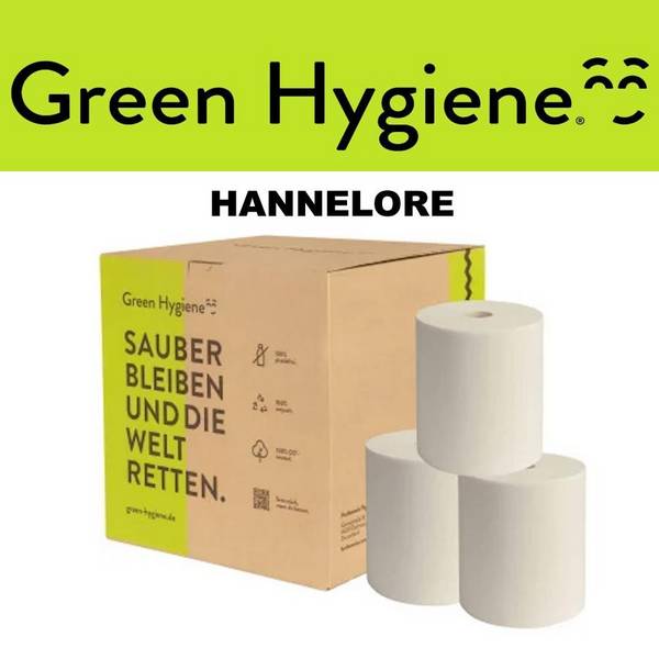 HANNELORE Groene Hygiëne Handdoekrollen - 2-laags Wit - Milieuvriendelijk 2-ply