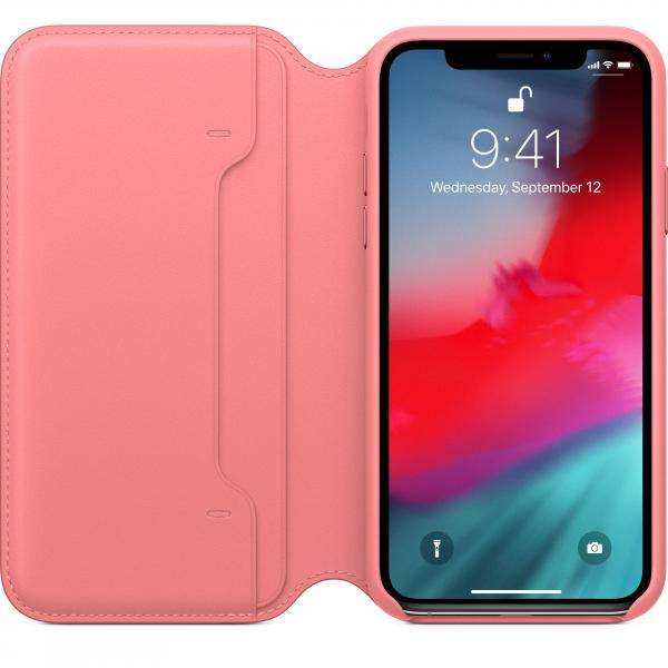 MRX12ZM/A Apple Leather Folio Case iPhone Xs Peony Pink-2