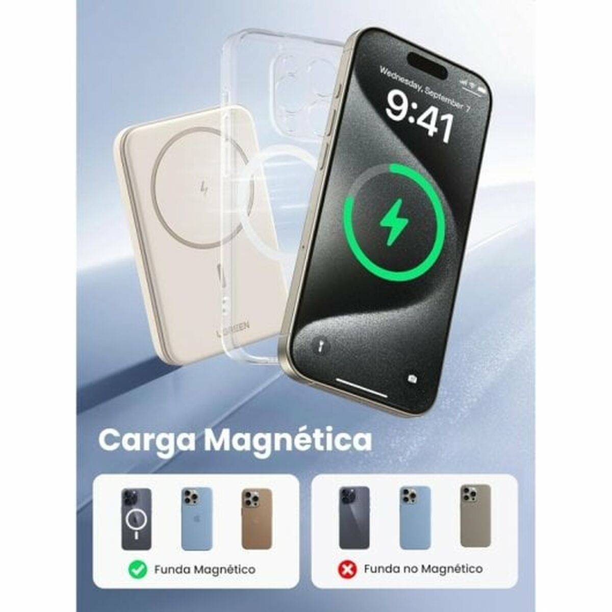 UGREEN Powerbank 5000mAh Draadloze Oplader Zwart (25207)-4