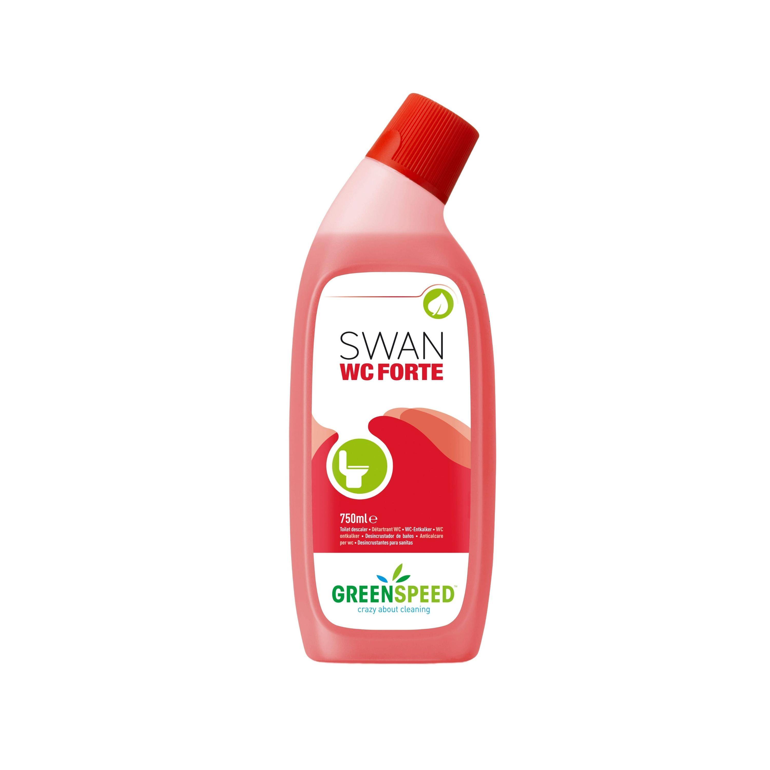Greenspeed Cleaning 5407003312003 Greenspeed - Toiletreiniger swan wc forte 750ml rood | 6 stuks-0