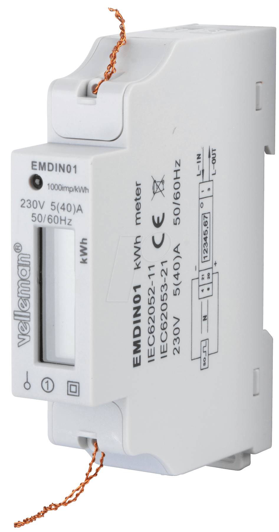 VE EMDIN01 - Energie Meter 1 Fase LCD Display (EMDIN01)-0