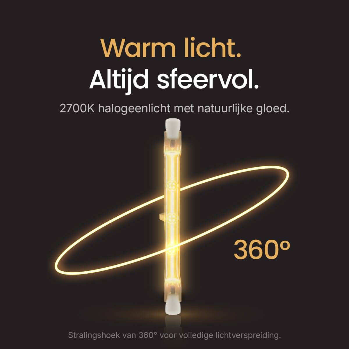 Modee Halogeenlamp R7s Dimbaar - 120W 2700K 2250lm 230V - Staaflamp - 118mm - Warm Wit - 16 stuks-4