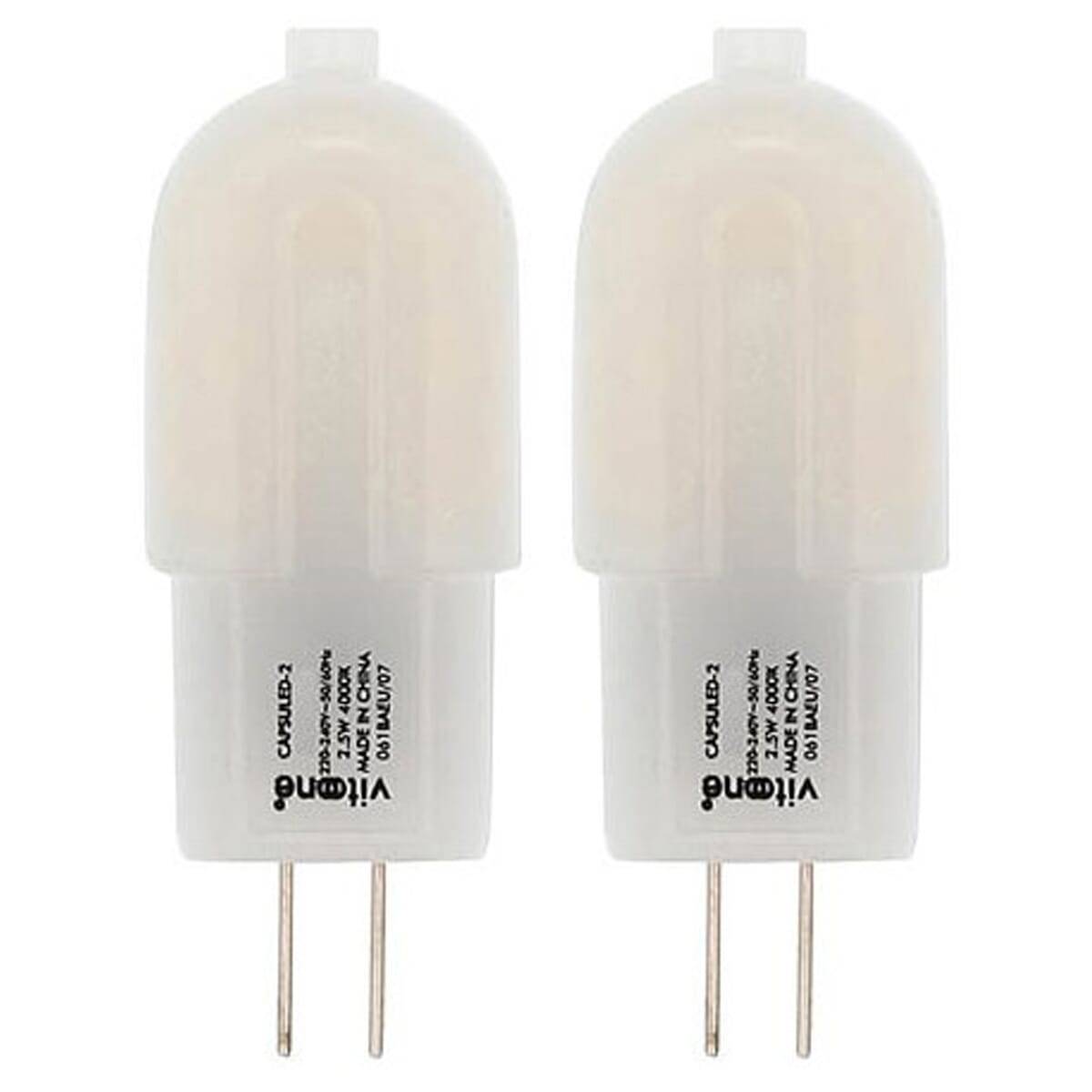 Vito Lighting LED Insteeklamp G4 Mat - 2.5W 200lm 2700K - Extra Warmwit Dimbaar - Vervangt 35W - 2 stuks-0