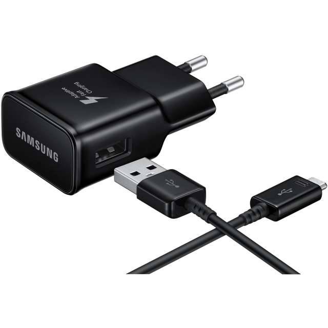 EP-TA20EBECGWW Samsung Adaptive Fast Charging Travel Charger incl. USB-C Cable 15W Black Bulk-0