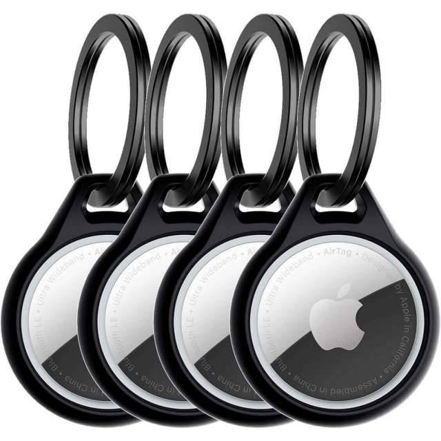 ITSKINS Level 2 AirCover Solid for Apple Airtag Black (4-Pack)-0