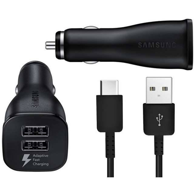 EP-LN920CBEGWW Samsung Adaptive Fast Charging Dual USB Car Charger USB-C Black Bulk-0