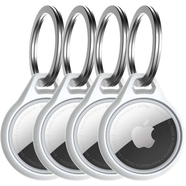 ITSKINS Level 2 AirCover Solid for Apple Airtag White (4-Pack)-0