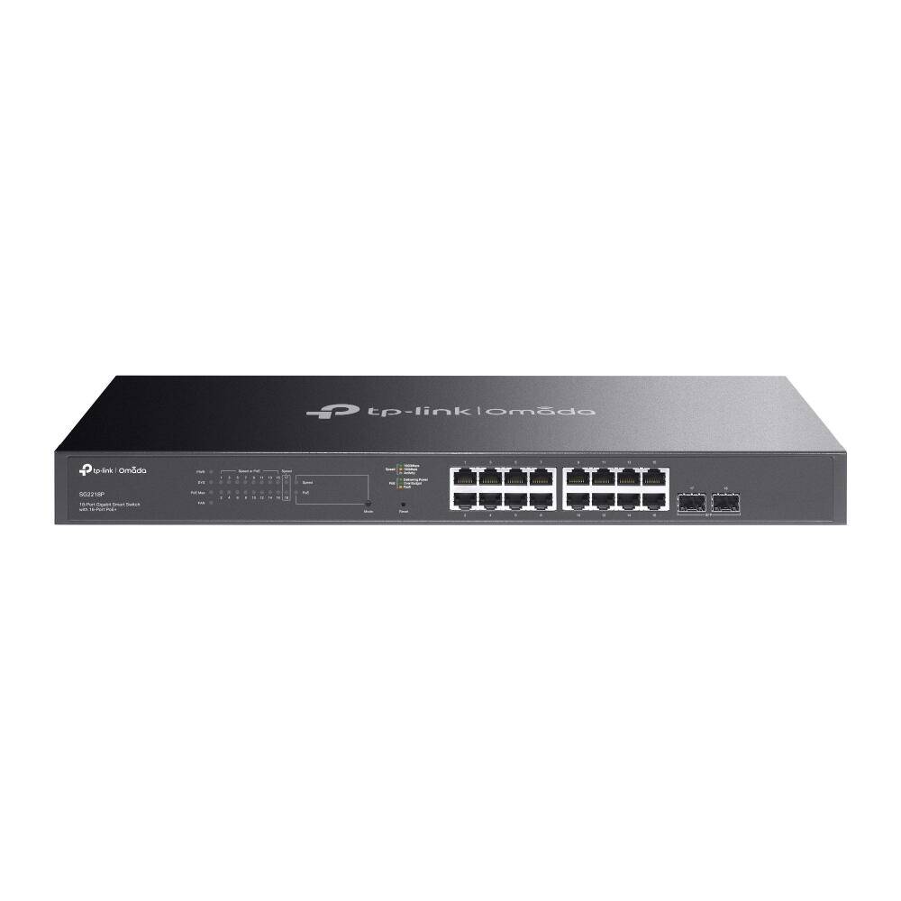 TP-Link SG2218P Netzwerk-Switch L2/L2+ Gigabit Ethernet (10/100/1000) Power over Ethernet (PoE) 1U Schwarz (SG2218P)-0