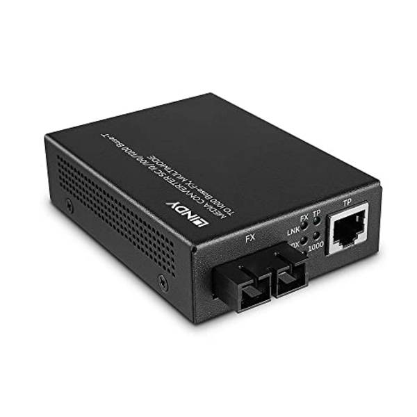 LINDY Media Converter 100Mb LAN, GigE (optisch) - 10Base-T, 1000Base-FX, 100Base-TX, 1000Base-T - tot 550 m