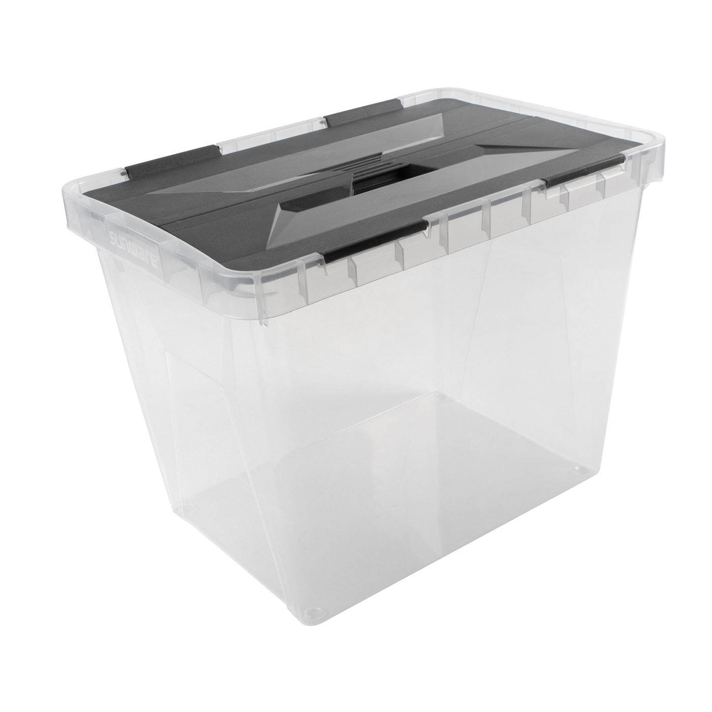 Sunware onyx opbergbox 25l transparant antraciet 87111120295458711112029545-0
