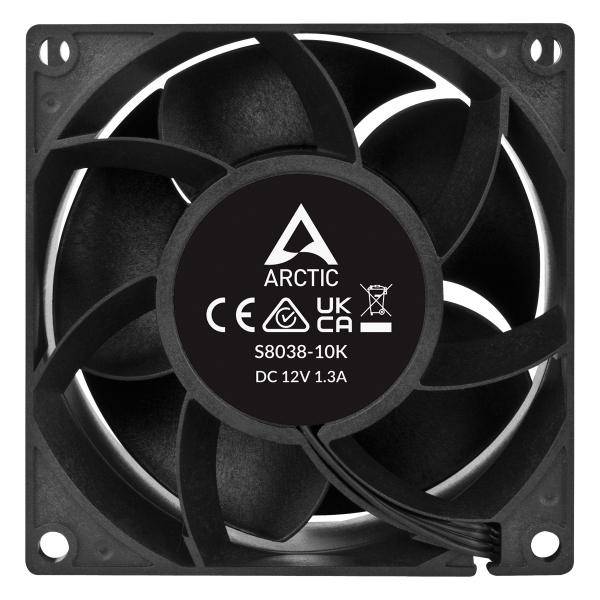 ARCTIC S8038-10K - 80 mm Server-Lüfter - 4 Stück - Ventilator - 8 cm - 102 cfm - 173,3 m³/h - Schwarz (ACFAN00291A)-4