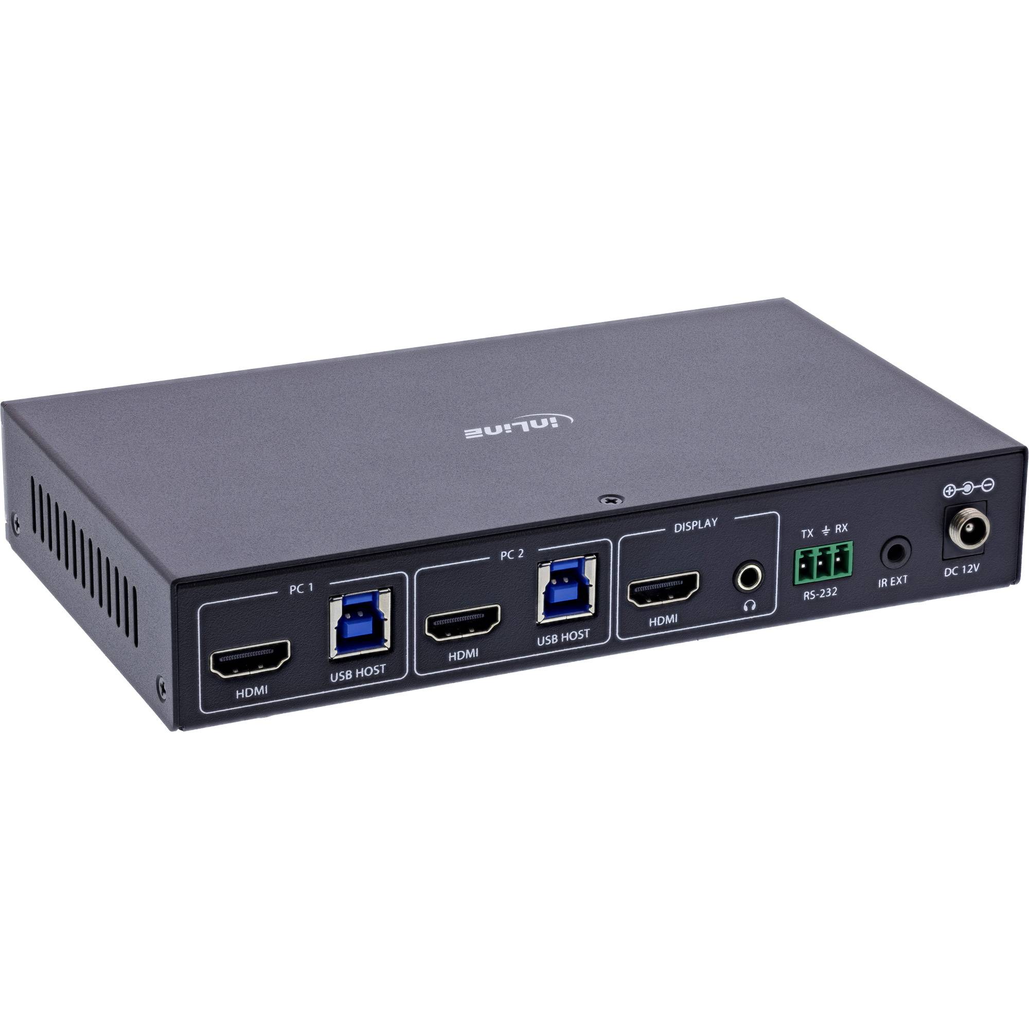 InLine® KVM-schakelaar, 2-weg, HDMI, 8K@60Hz, USB 3.2, met IR & RS-232-1