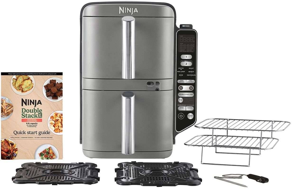 NINJA Airfryer - Double Stack XL SL451EU - 9,5L Capaciteit - 6 Kookprogramma's - Temperatuursonde - 2470W-2