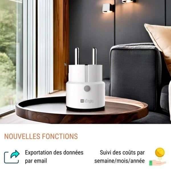 Mini smart socket - KONYKS - Priska Max Black FR - Wi-Fi+BT - 16A - Wit-2