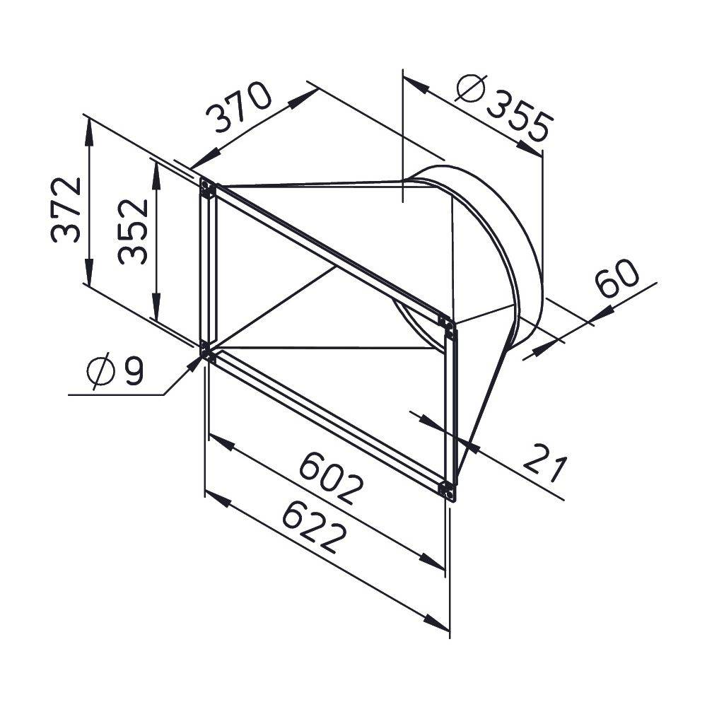 Helios Ventilatoren Übergangstück-symmetrisch A-1