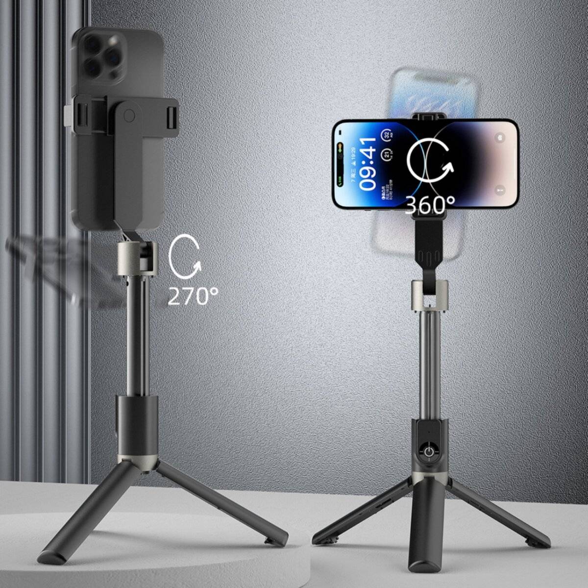 Selfiestick / telescopische paal met statief Dudao F18B – Zwart-1