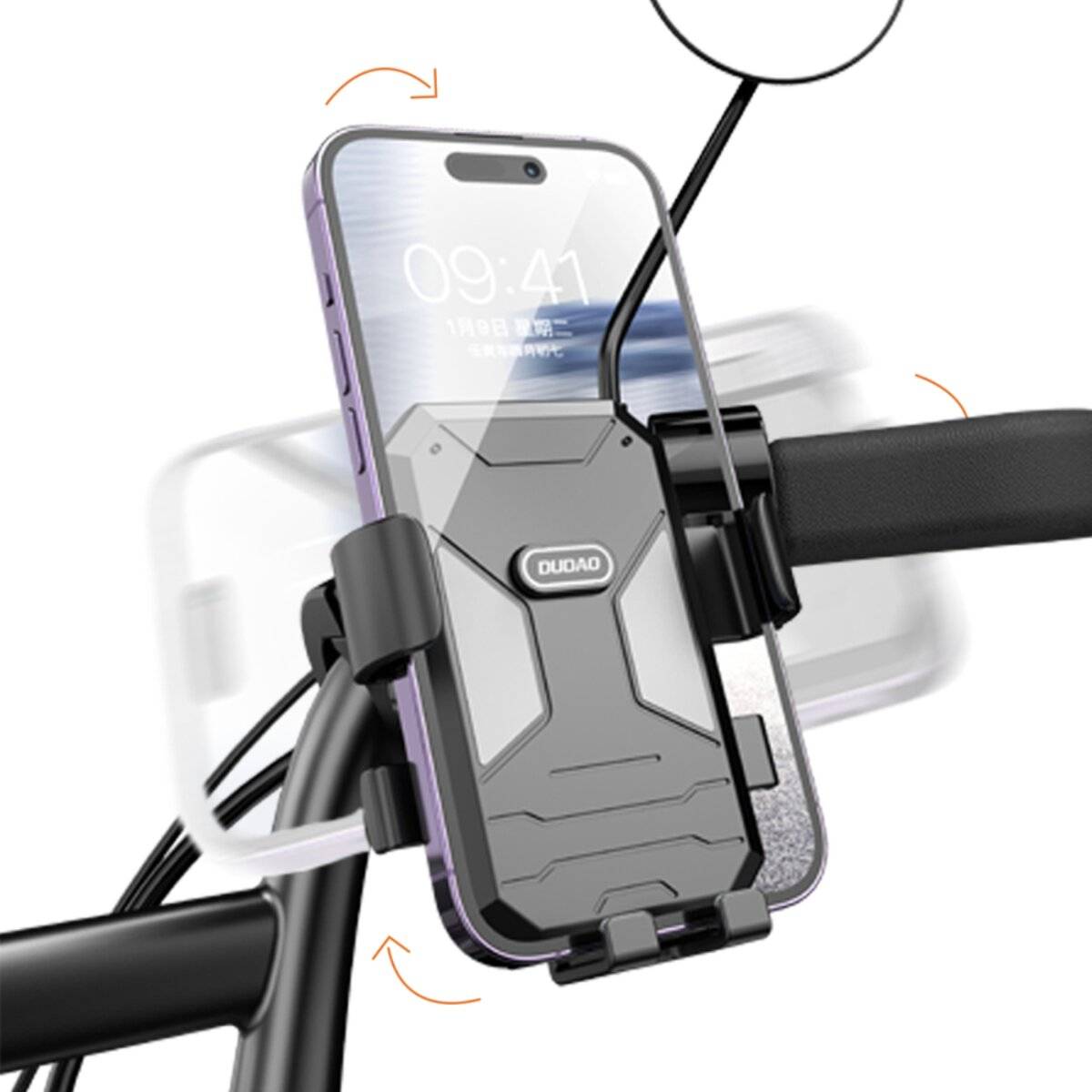 Dudao F7C fiets-/motorfiets telefoonhouder – Zwart-2