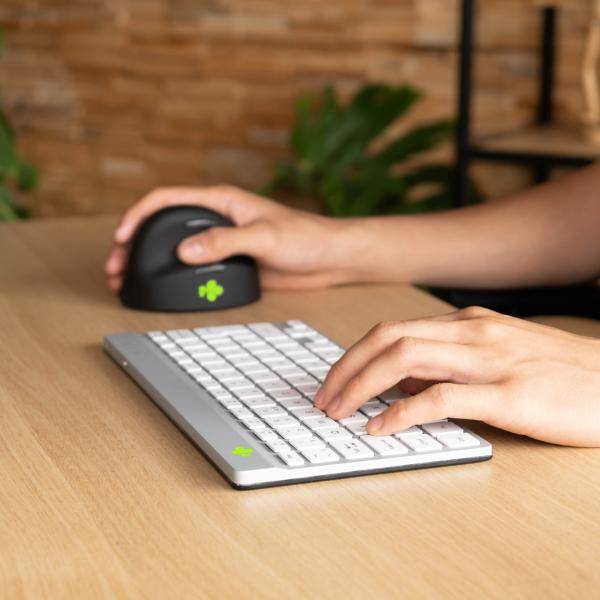 R-Go Compact Break toetsenbord, Bluetooth, Met Anti-RSI pauzesoftware, Ultradun, QWERTY (UK), Kleur wit-3