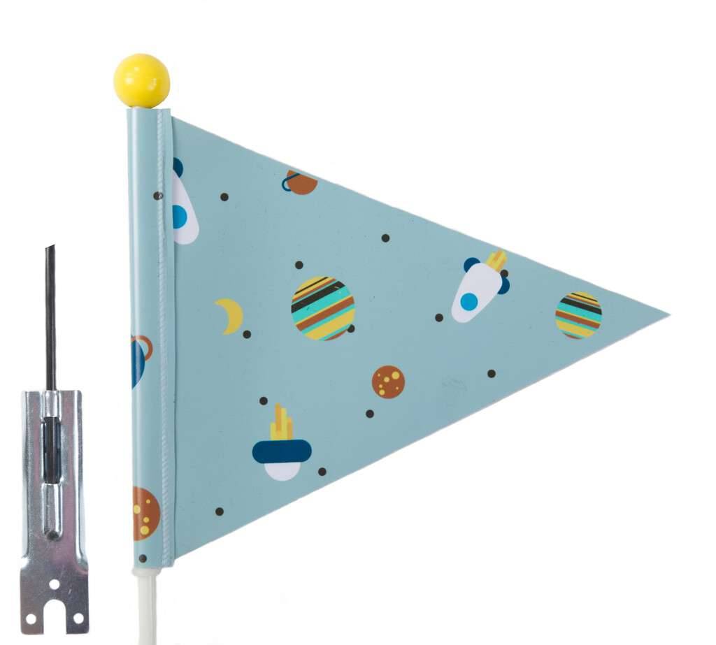 Veiligheidsvlag PexKids Rocket - blauw met raket print-0