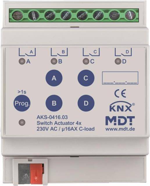 MDT AKS-0416.03 4-voudige Schakelaar Actuator 16A 230VA 4-fold 4TE-0