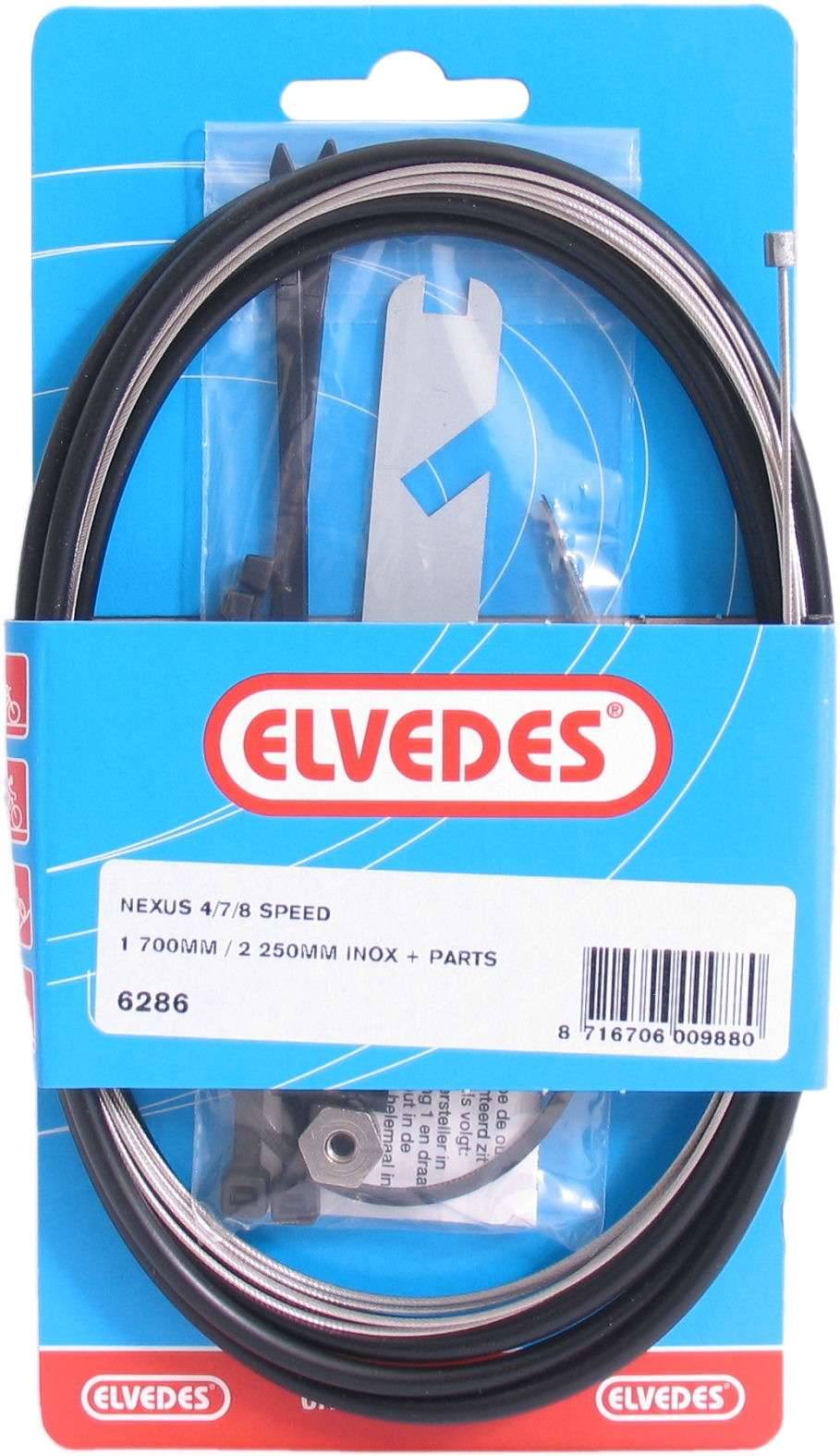 Versnellingskabelset 4/7/8-speed Elvedes Nexus 1700 / 2250 mm RVS - zwart (op kaart)-0