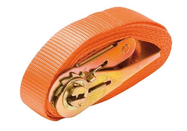 Sjorband 1000 Kg  7 Mtr Met Ratel       25 Mm Oranje