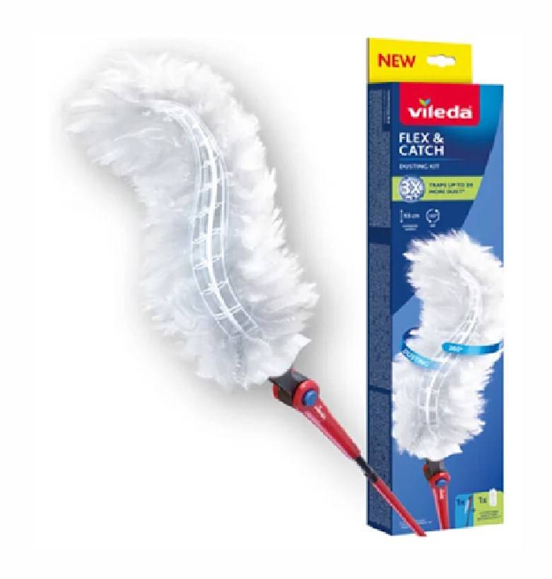 Vileda stoffer en blik met lange steel + 1 Flex&Catch navulling-0