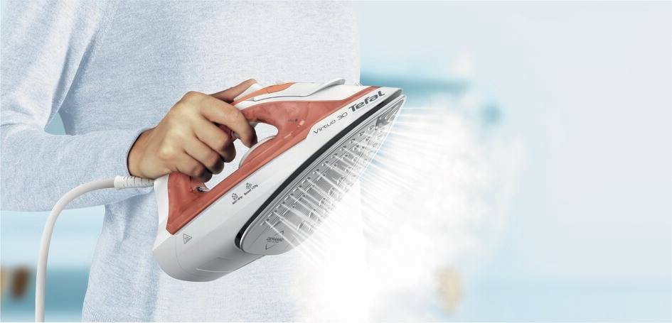 Tefal Strijkijzer FV2C40E0 Droog & Stoom 2000 W Keramische Zoolplaat Perzik/Wit-1
