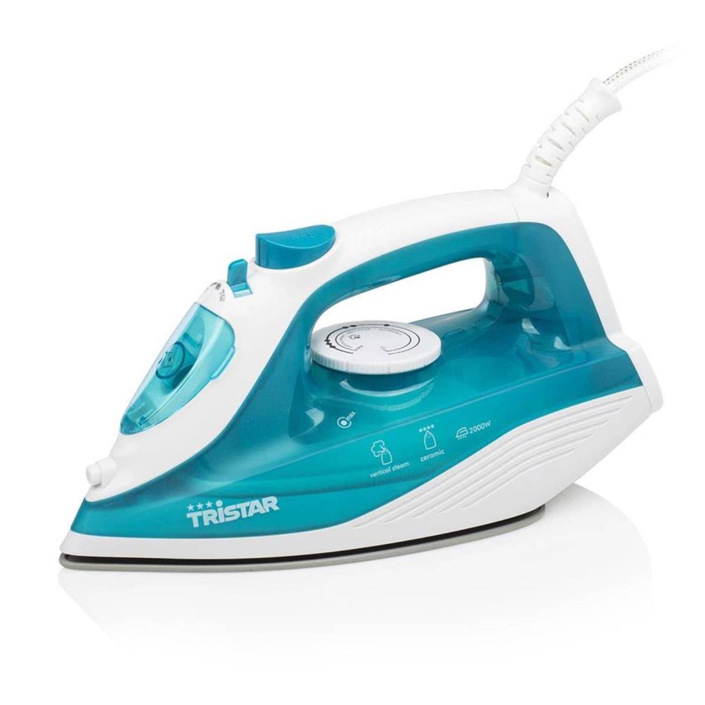 Tristar stoomstrijkijzer 2000w blauw wit 87130160662998713016066299-0