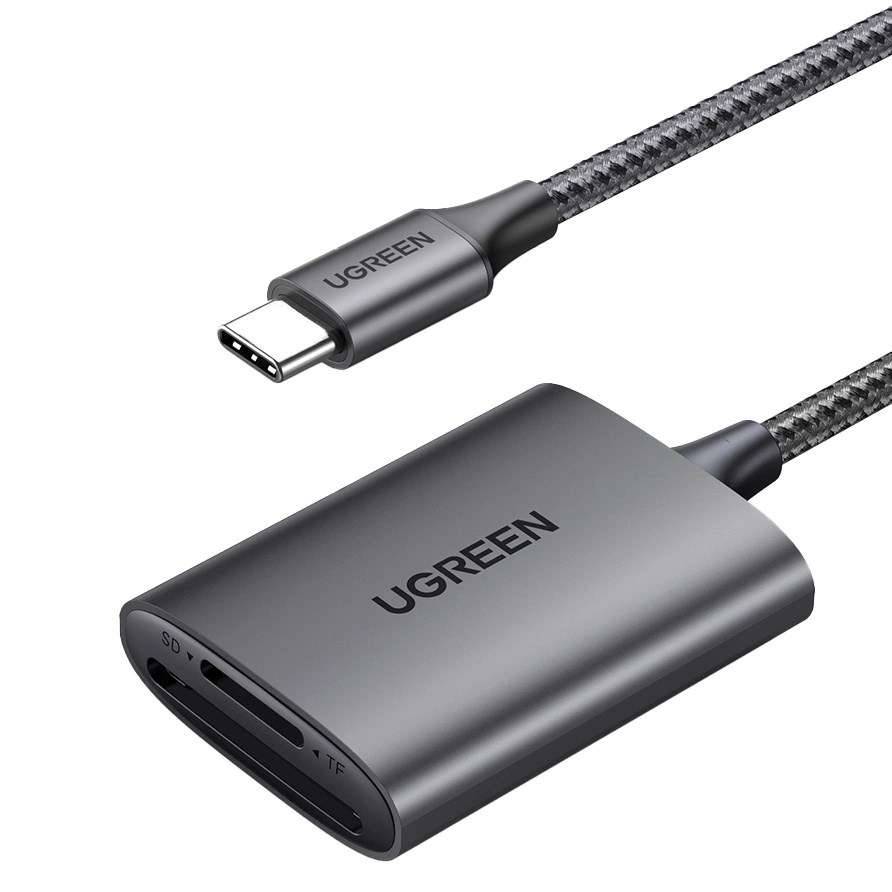 Ugreen SD/TF-kaartlezer Ugreen CM401 USB C 5 Gb/s - grijs-0