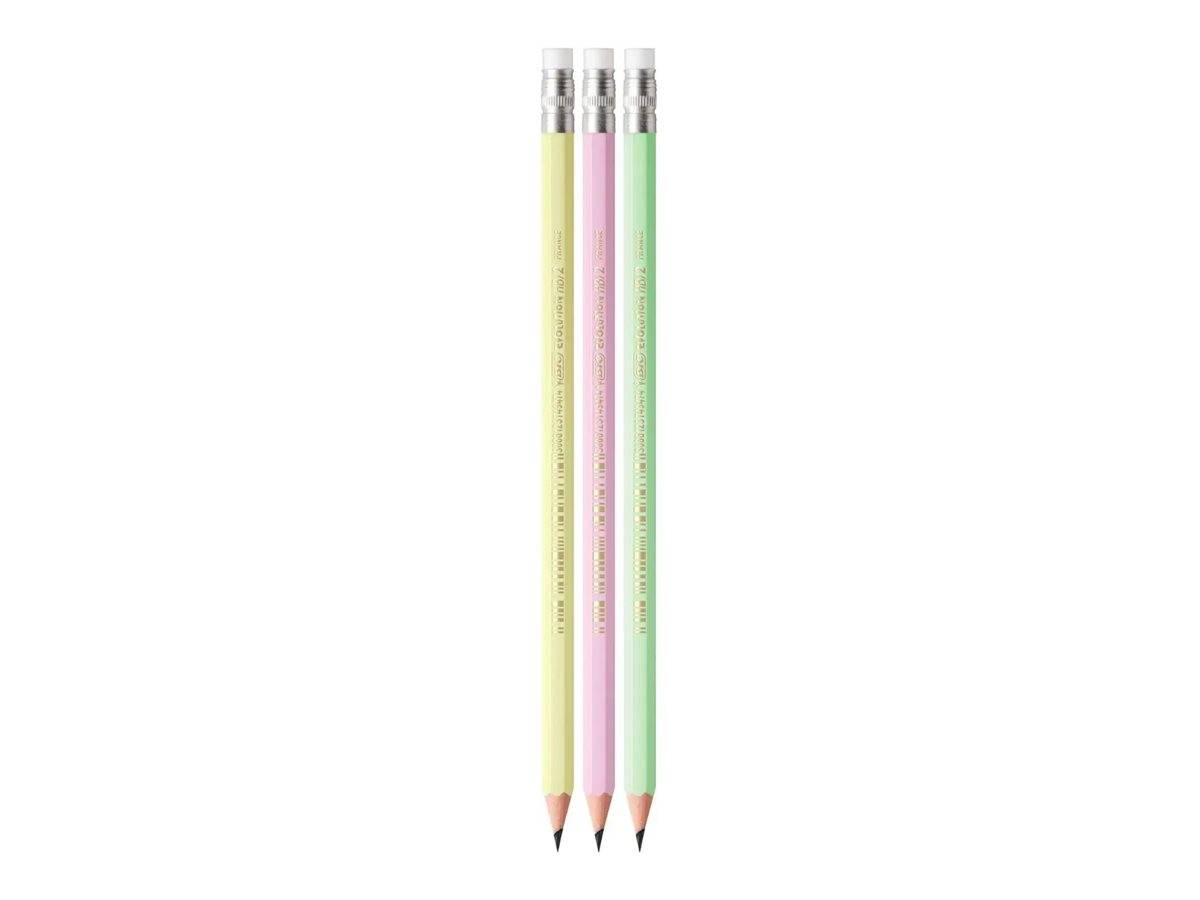Potlood bic hb met gom pastel assorti-0