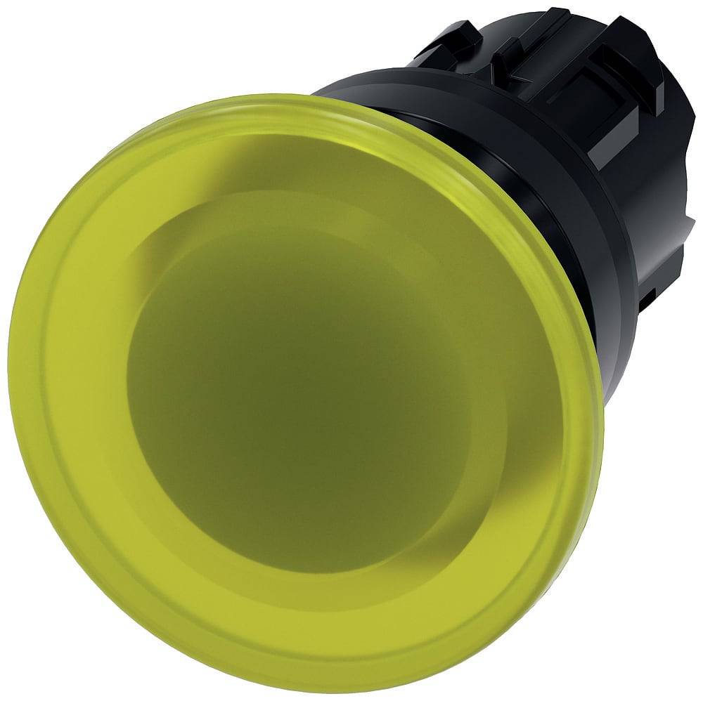 Siemens 3SU10011BD300AA0 3SU1001-1BD30-0AA0 Paddenstoelknop Kunststof frontring Knop Zwart, Geel 1 stuk(s)