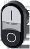 Siemens 3SU10003AB610AK0 3SU1000-3AB61-0AK0 Dubbele drukknop Kunststof frontring Knop Zwart, Wit 1 stuk(s) Piece