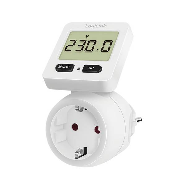 Logilink energiemeter, display 180° draaibaar, wit