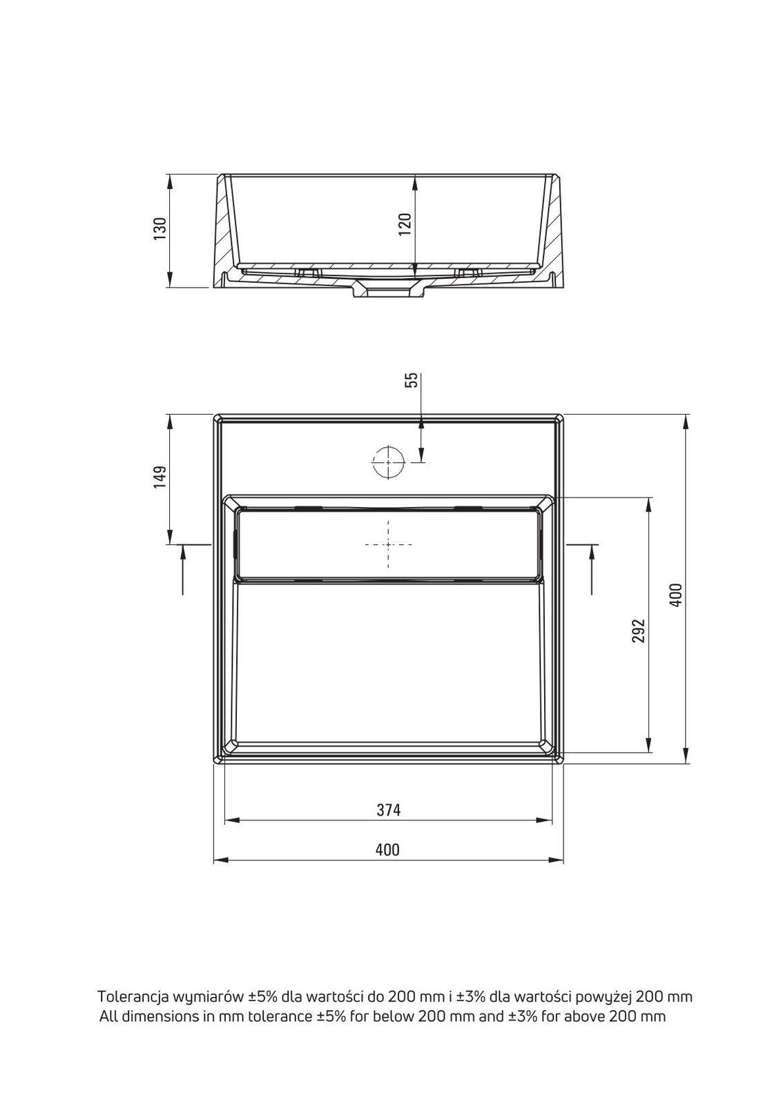 DEANTE CQR AU4M Granieten Wastafel met Kraanplank-1