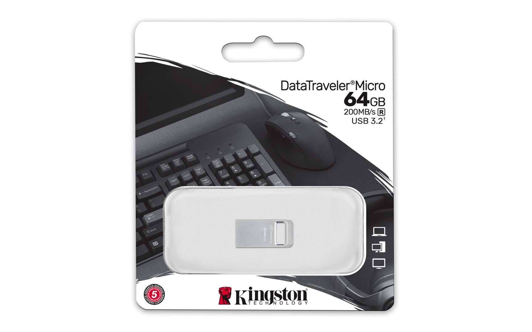 Kingston Technology DataTraveler 64GB Micro 200MB/s Metal USB 3.2 Gen 1-0