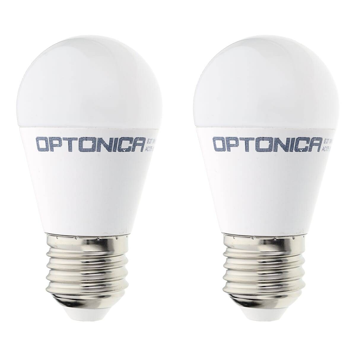 Optonica LED Kogellamp P45 E27 Mat - 8W 710lm 5700K - Koudwit - Vervangt 70W - 2 stuks-0